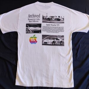 Vintage White Apple Porsche Automotive T-shirt